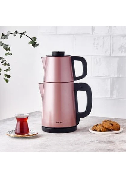 Karaca Tea Break Rose Gold 1650 W Çelik Demlikli Çay Makinesi - 2