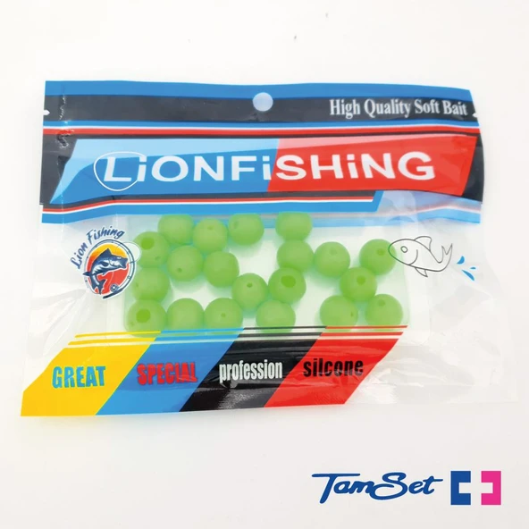 LionFish 13mm Soft Silikon Boncuk Yeşil 20 ad - 6