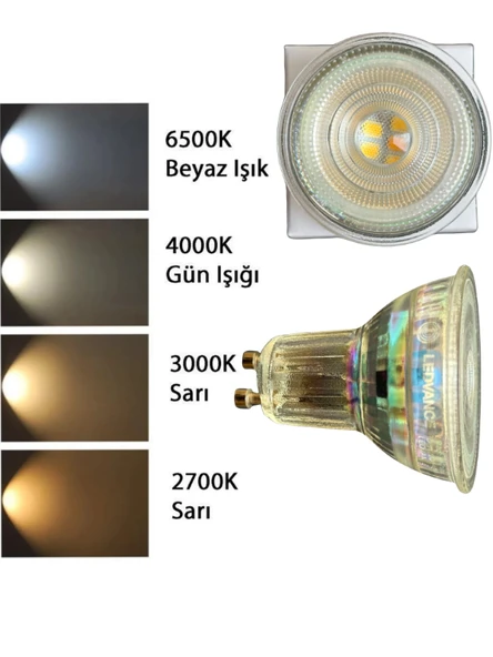 (10 Adet) Ledvance 4,5W (50W) 3000K (Sarı Işık) Dim Edilebilir GU10 Duylu Led Spot Ampul - 5