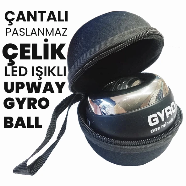 UpWay Metal Gyro Ball El Bilek Egzersiz Topu Led Işıklı Kol Kuvvet Güç Topu Powerball - 2