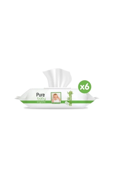 Pure Baby Organik Bambu Özlü Islak Havlu 6×90 (540 YAPRAK)