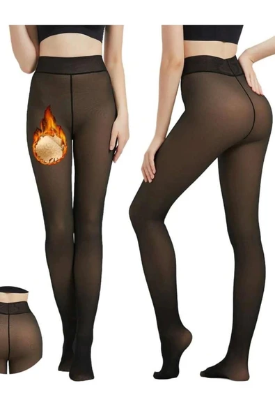 Termal Peluş Siyah Külotlu Çorap Pkc-581 - Resim 8
