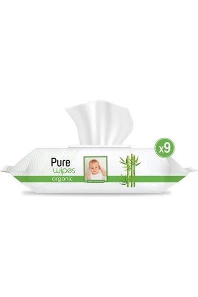 Pure Baby Organik Bambu Özlü Islak Havlu 9×90 (810 Yaprak)
