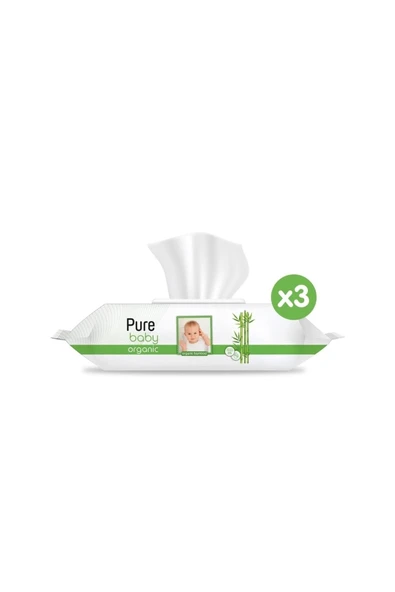 Pure Baby Organik Bambu Özlü Islak Havlu 3×90 (270 Yaprak)