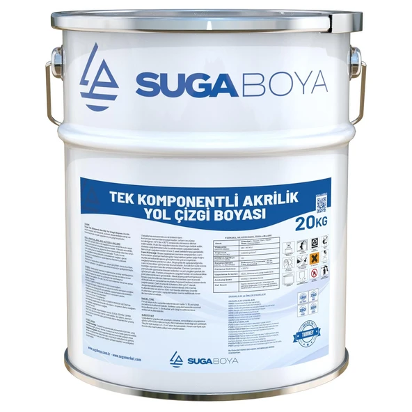 SUGA TEK KOMPONENTLİ AKRİLİK YOL ÇİZGİ BOYASI 20 KG - 3