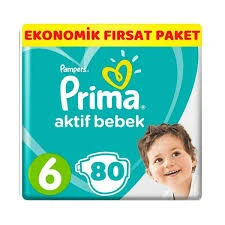 PRİMA AKTİF BEBEK NO:6 EKONOMİK PAKET LARGE 13-18 KG 80 ADET