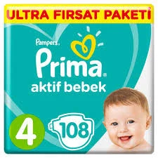 PRİMA AKTİF BEBEK NO:4 EKONOMİK PAKET 9/14 KG 108 ADET