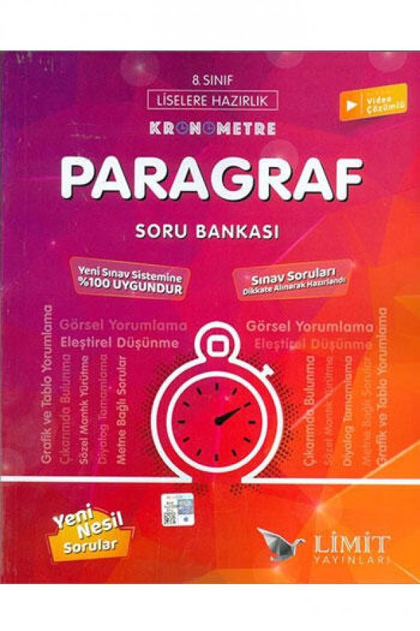8.Sınıf Kronometre Paragraf Soru Bankası Limit Yayınları