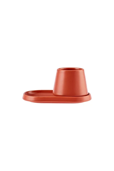 Karaca Equal 2 Kişilik Kiremit Lokumluklu Kahve Fincan Takımı 80 ml - 6