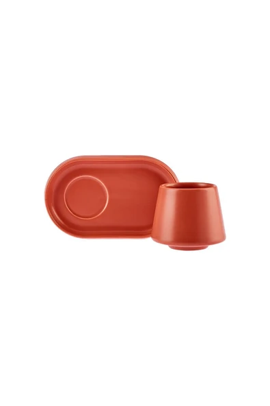 Karaca Equal 2 Kişilik Kiremit Lokumluklu Kahve Fincan Takımı 80 ml - 7