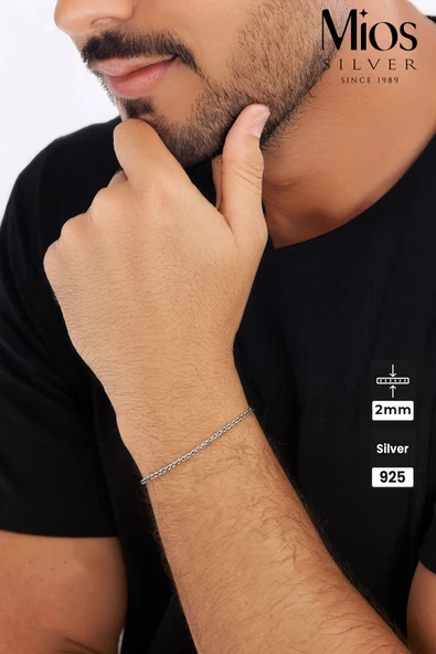 2mm Spiga Zincir 925 Ayar Gümüş Bileklik