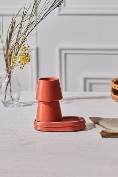 Karaca Equal 2 Kişilik Kiremit Lokumluklu Kahve Fincan Takımı 80 ml - 3