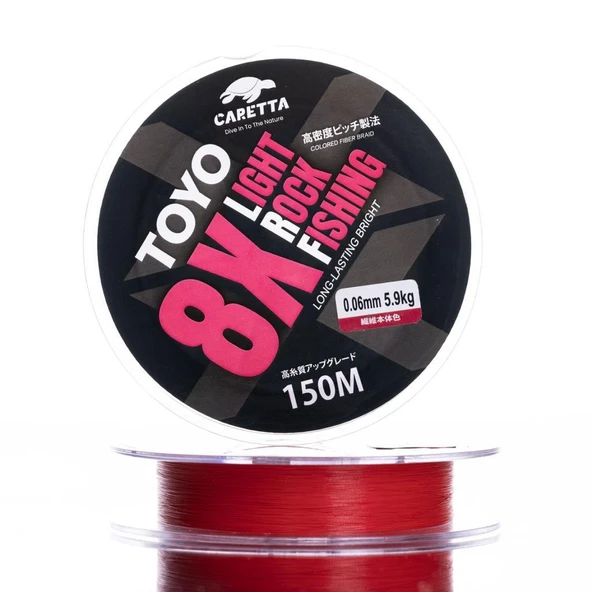 Caretta Toyo Red 8X Ligh Rock Fishing (LRF) 150 mt İp Misina - 2