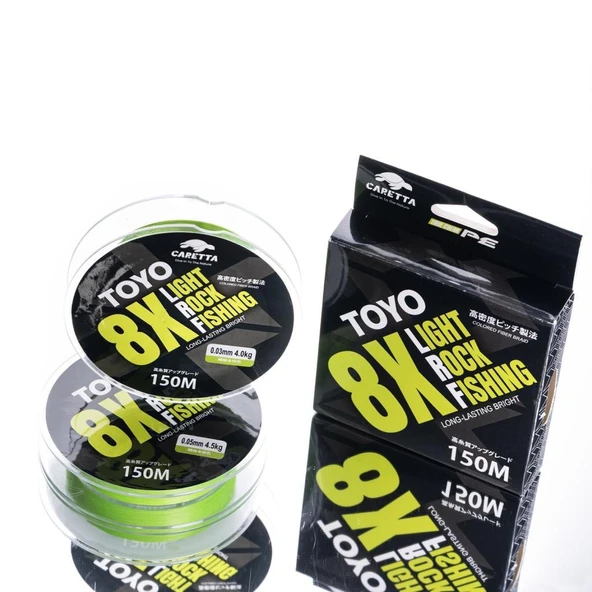 Caretta Toyo Green 8X Ligh Rock Fishing (LRF) 150 mt İp Misina - 3