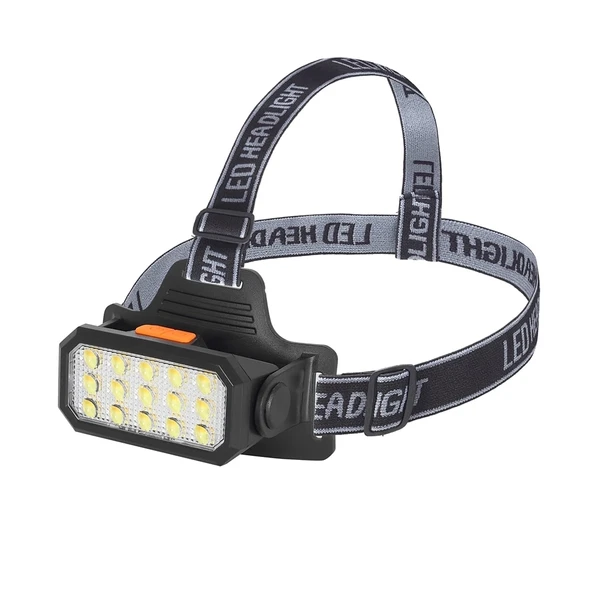 15 Ledli Sarı / Beyaz Şarjlı Kafa Lambası  Wt-652 - 4