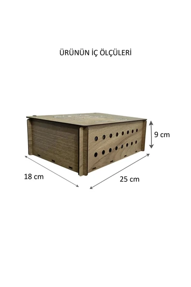 Modem Saklama Kutusu - 25x18x9 Cm Dekoratif Ahşap Modem Saklama Kutusu Modem Rafı - 2