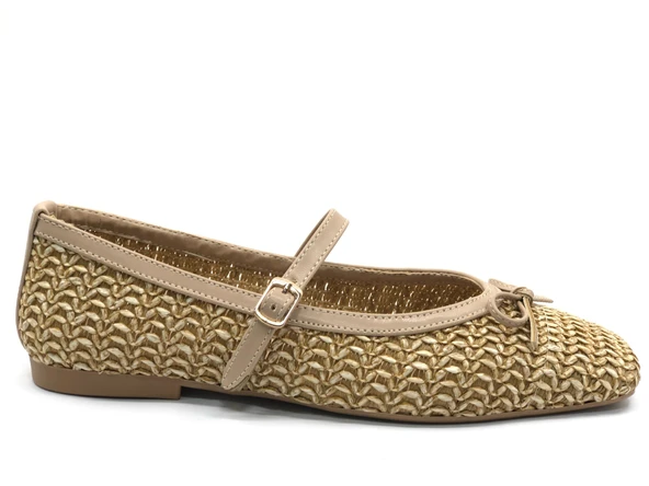 Feles Hasır Fiyonk Detaylı Kadın Babet Ayakkabı - Resim 8