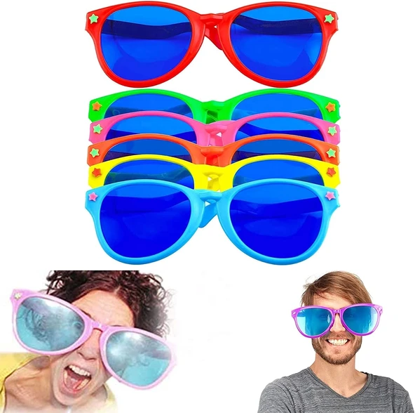 Büyük Parti Gözlüğü Rengarenk 12 Adet 27x9 Cm - Resim 6