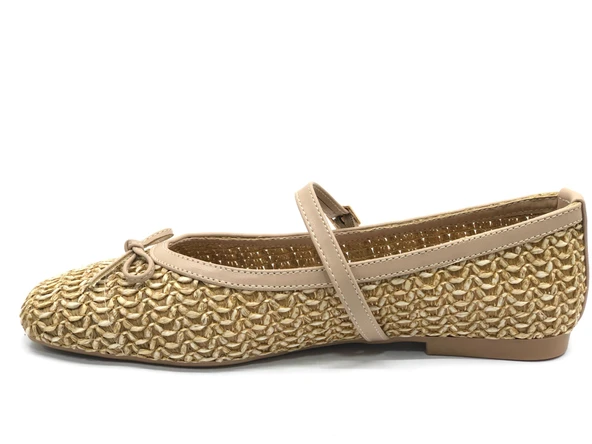 Feles Hasır Fiyonk Detaylı Kadın Babet Ayakkabı - Resim 10