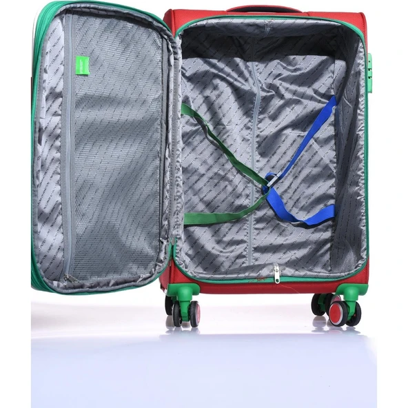 14BNT2200-Set-KR Kırmızı Unisex 3 Lü Set Bavul - Resim 5