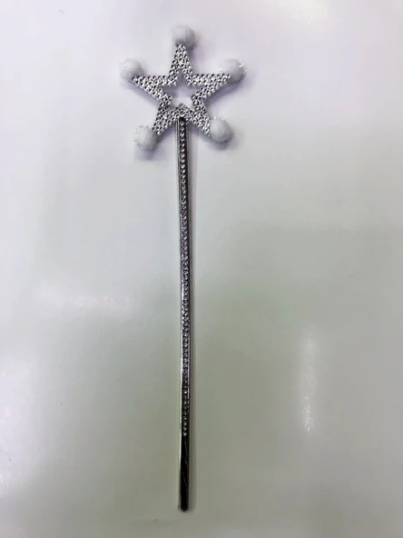 Yıldız Peri Asası Sihirli Değnek Beyaz Ponponlu - Resim 2