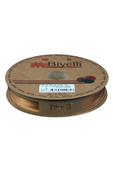 Biye Saten Katlı 062 Açık Hardal 2 cm 25 Metre %100 Polyester