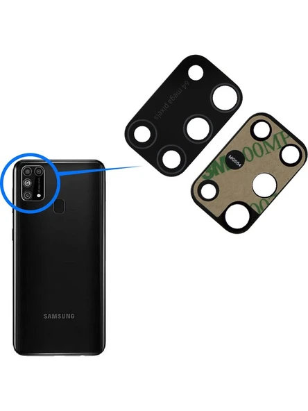 Samsung Galaxy M31 Uyumlu Arka Kamera Camı Lens Yapışkanlı ürün görseli