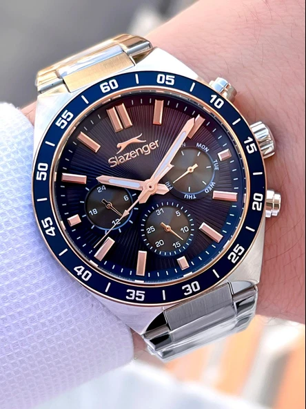 Slazenger Çelik Kordon Çelik Kasa 10 Atm İç Kadran Fonksiyonları Aktif Erkek Kol Saati ESL.2510.2.03 ürün görseli