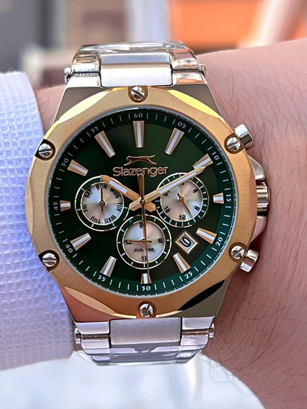 Slazenger Çelik Kordon Çelik Kasa 10 Atm İç Kadran Fonksiyonları Aktif Erkek Kol Saati ESL.2501.2.04 - Resim 3