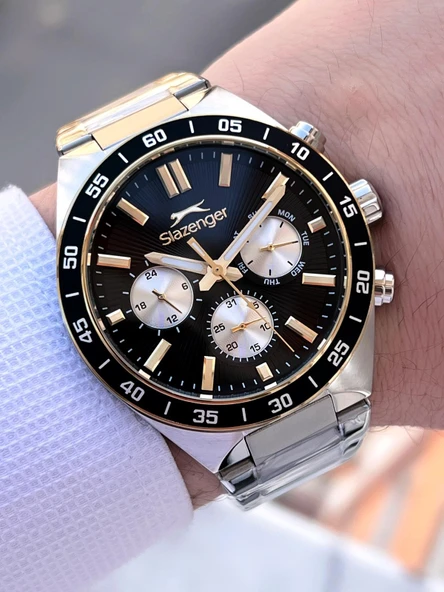 Slazenger Çelik Kordon Çelik Kasa 10 Atm İç Kadran Fonksiyonları Aktif Erkek Kol Saati ESL.2510.2.04 ürün görseli