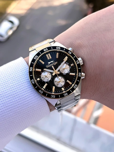 Slazenger Çelik Kordon Çelik Kasa 10 Atm İç Kadran Fonksiyonları Aktif Erkek Kol Saati ESL.2510.2.04 - Resim 2