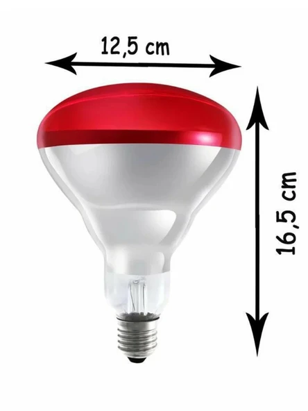 (5 Adet) Ledvance 250W Kızılötesi (infrared) Isıtıcılı Hayvan Isıtma ve Fizik Tedavi Lambası (Kırmızı Işık) E27 (Kalın Duy) - Resim 3