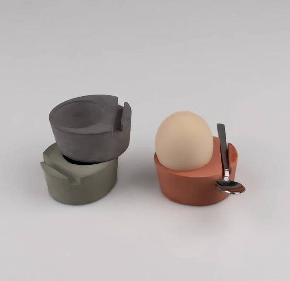 Betoniq Gusto Tasarım , El Yapımı , 6 lı Yumurtalık , Kahvaltı Takımı - 2