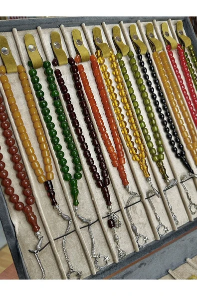 3 ADET SIKMA - ÇUBUK KEHRİBAR TESBİH KARIŞIK RENK/MODEL T-451-1 - 4