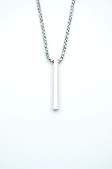 Silindir Çubuk Gümüş Kaplama Örme Zincir Kolye ürün görseli 1