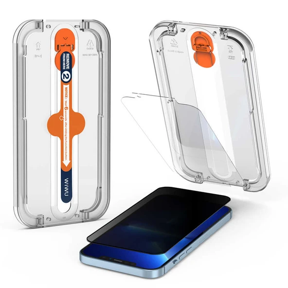 Vendas iPhone 13 Pro Max Uyumlu Easy W-Vista Privacy Temperli Cam Ekran Koruyucu 2 Adet - Resim 10