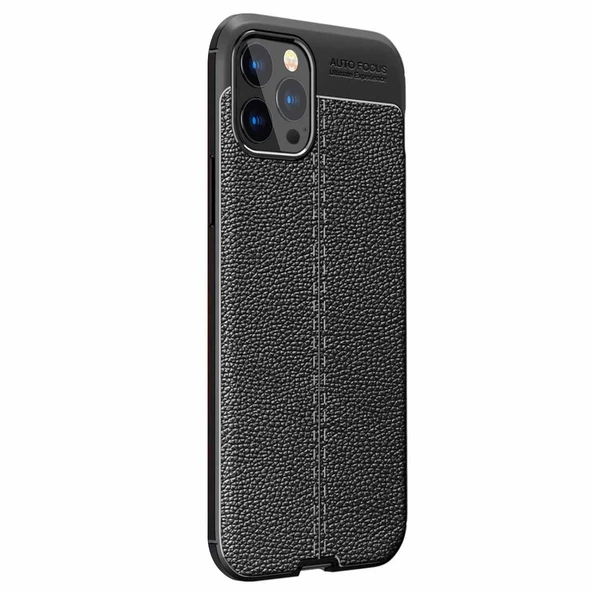Vendas iPhone 13 Pro Deri Desenli Çift Katmanlı Silikon Kılıf