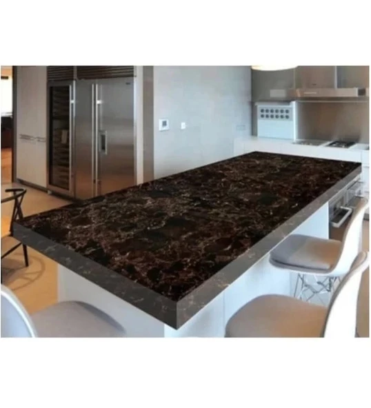 Siyah Mermer Desenli Yapışkanlı Tezgah Folyosu (3 Mt.x 60 Cm) - 3