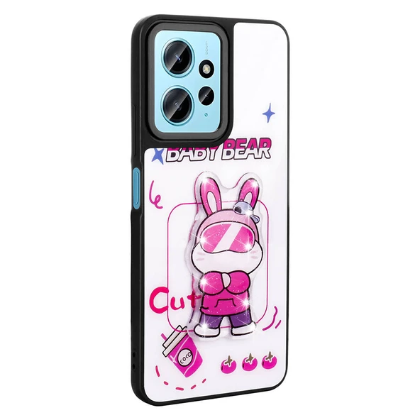 Xiaomi Redmi Note 12 4G Kılıf Parlayan Kabartmalı İkonik Figürlü Zore Amas Silikon Kapak - 7