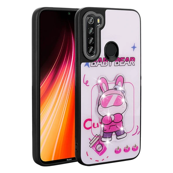 Xiaomi Redmi Note 8 Kılıf Parlayan Kabartmalı İkonik Figürlü Zore Amas Silikon Kapak - 8