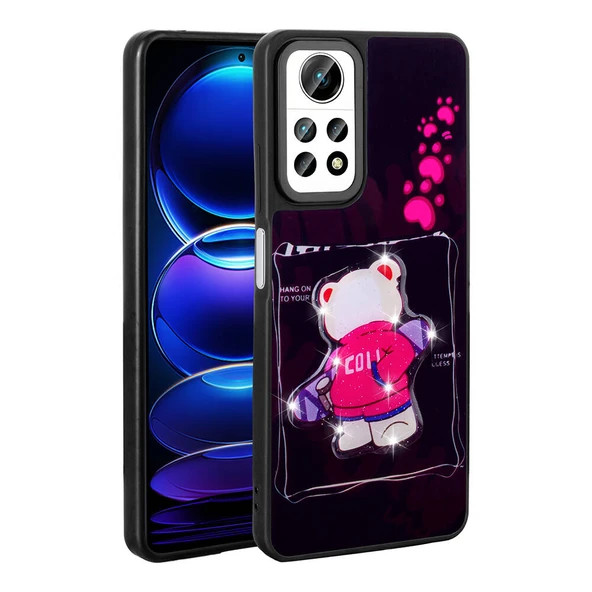 Xiaomi Redmi Note 12 Pro 4G Kılıf Parlayan Kabartmalı İkonik Figürlü Zore Amas Silikon Kapak - 11