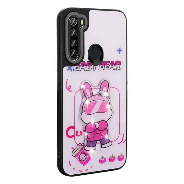 Xiaomi Redmi Note 8 Kılıf Parlayan Kabartmalı İkonik Figürlü Zore Amas Silikon Kapak - 5