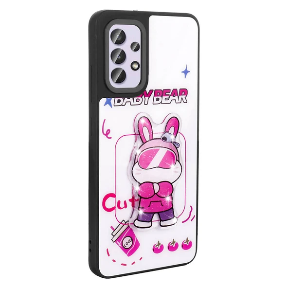 Galaxy A32 4G Kılıf Parlayan Kabartmalı İkonik Figürlü Zore Amas Silikon Kapak - 4