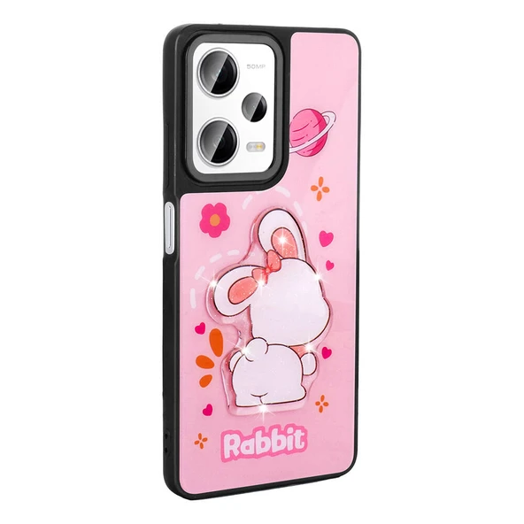 Xiaomi Redmi Note 12 Pro 5G Kılıf Parlayan Kabartmalı İkonik Figürlü Zore Amas Silikon Kapak - 7