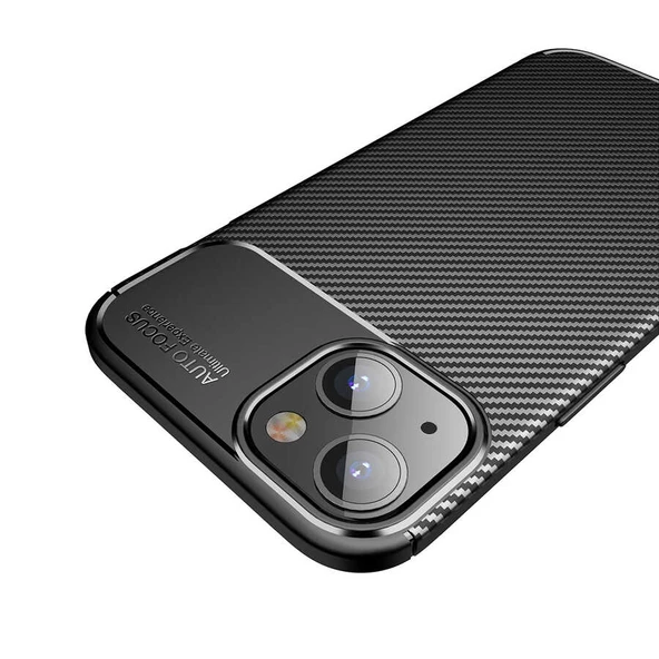 Vendas iPhone 13 Deep Dizayn Auto Focus Tasarımlı Karbon Dizayn Kılıf - Resim 9