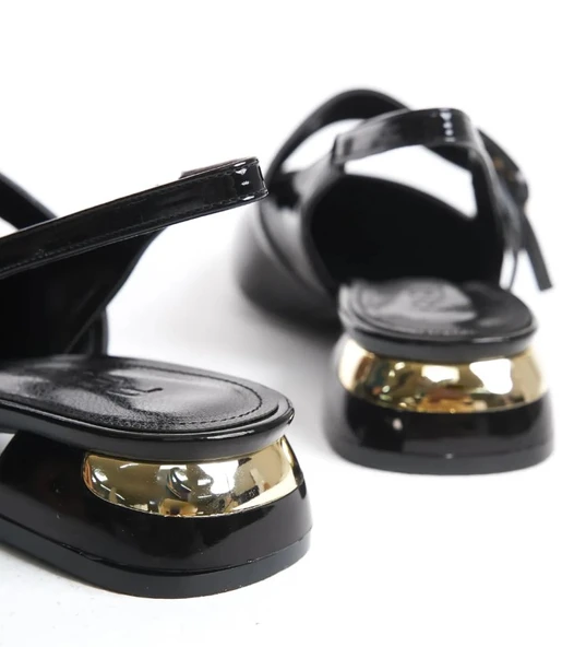 Feles Kemer Detaylı Arkası Açık Kadın Babet Ayakkabı - Resim 7