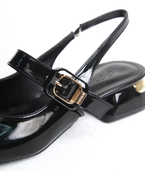 Feles Kemer Detaylı Arkası Açık Kadın Babet Ayakkabı - Resim 5