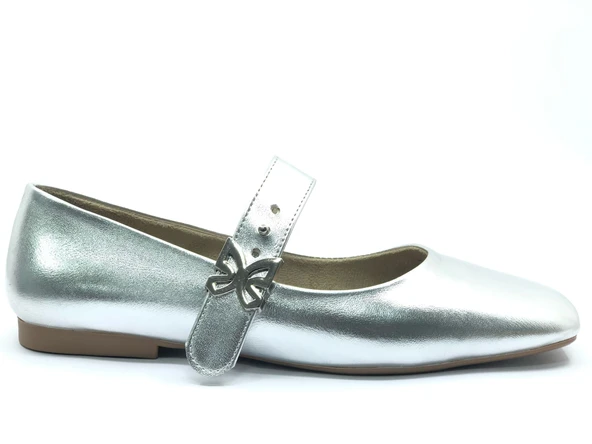 Feles Kemer Detaylı Küt Burun Kadın Babet Ayakkabı - Resim 12