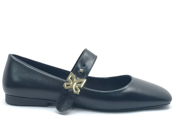 Feles Kemer Detaylı Küt Burun Kadın Babet Ayakkabı - Resim 5