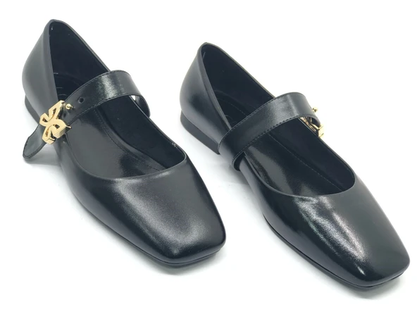 Feles Kemer Detaylı Küt Burun Kadın Babet Ayakkabı - Resim 2